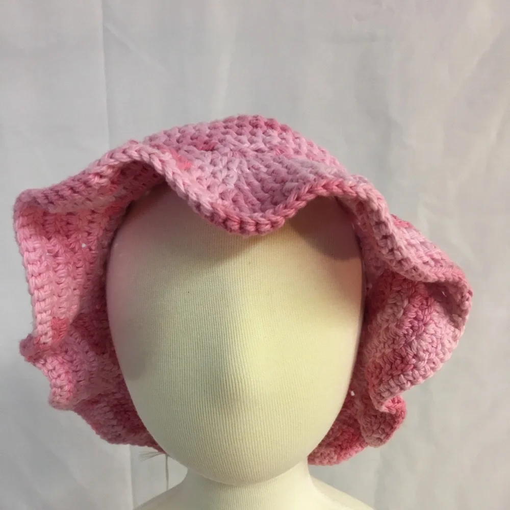 Hat-Pink Sun Hat Crochet Child’s Handmade New